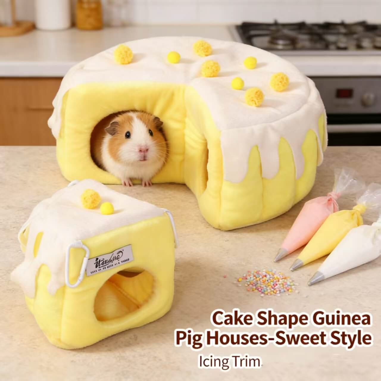 Sweet Cake Shape Guinea Pig Houses: Icing Trim for Guinea Pigs