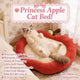 Apple-Shaped Cat Bed: Cozy Rest, Plush Surface, Lucky Theme (Red-Beige)
