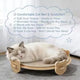 Round Cat Scratcher: Claw Grinding, Paw-Shaped Legs, Wooden Frame (Beige)