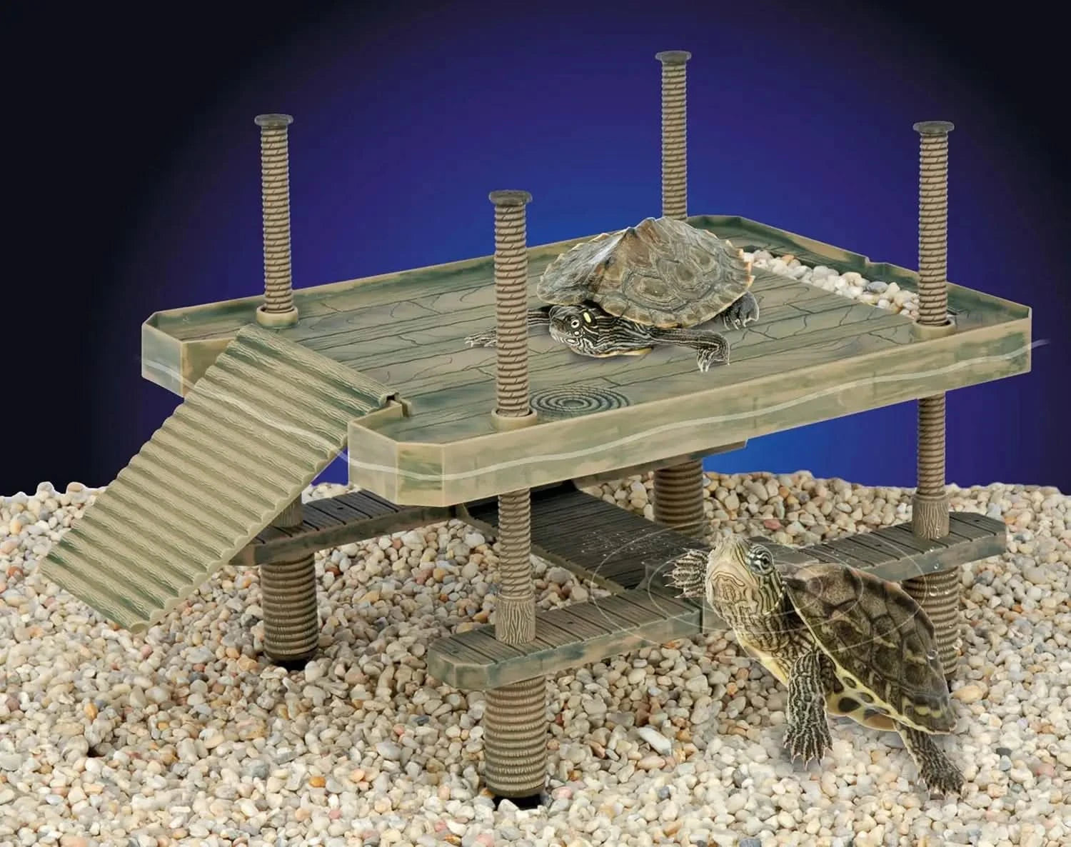 Large Floating Turtle Pier Basking Platform for Aquariums & Terrariums - Safe, Functional & Decorative