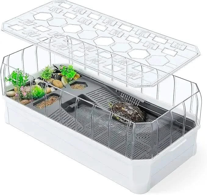 BINANO Spacious Turtle Tank Kit: Rain Shower Filter, Easy Drain