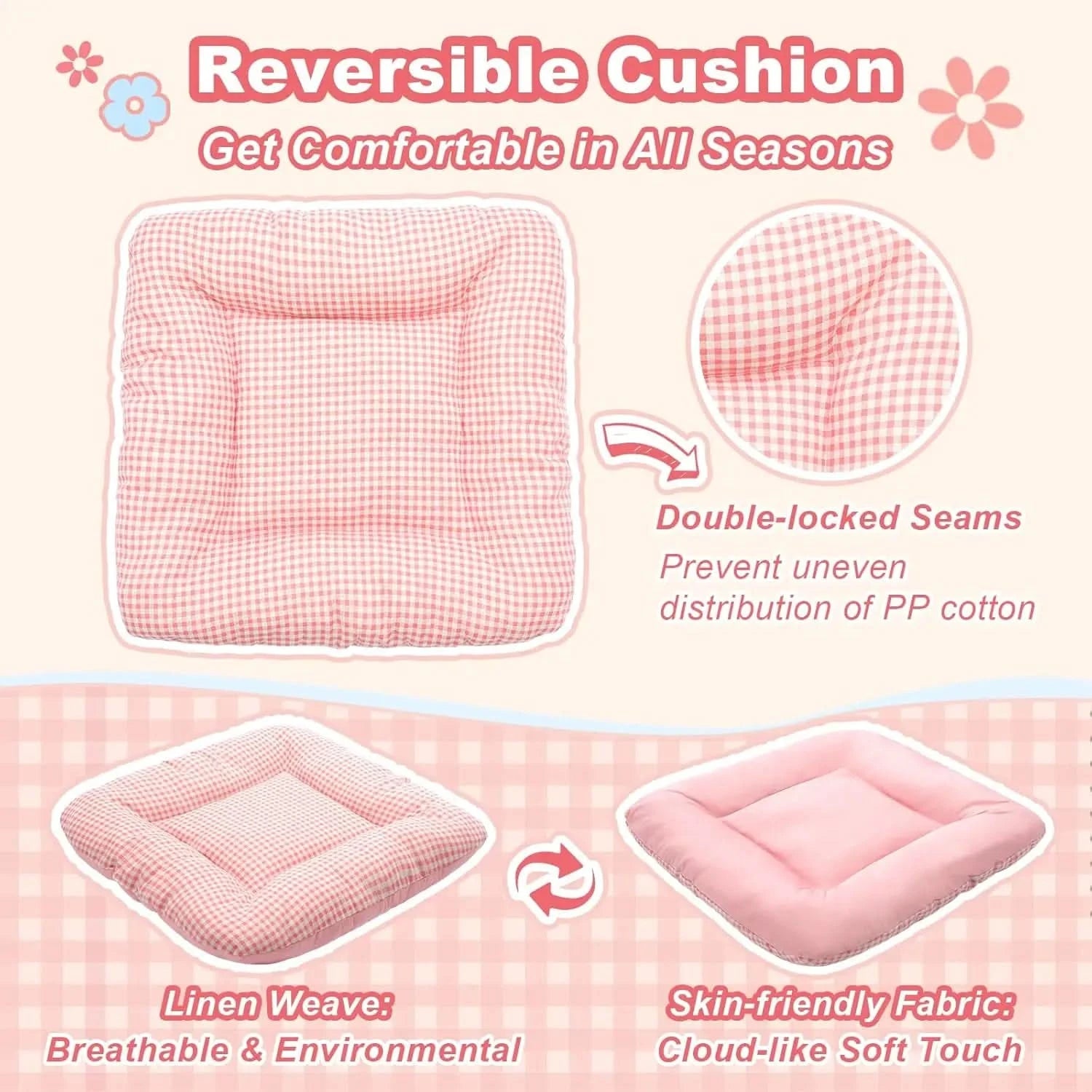 Jiupety Pink Indoor Dog Tent Bed with Frame, Breathable Washable Foldable Pet Cave for Small Dogs & Cats