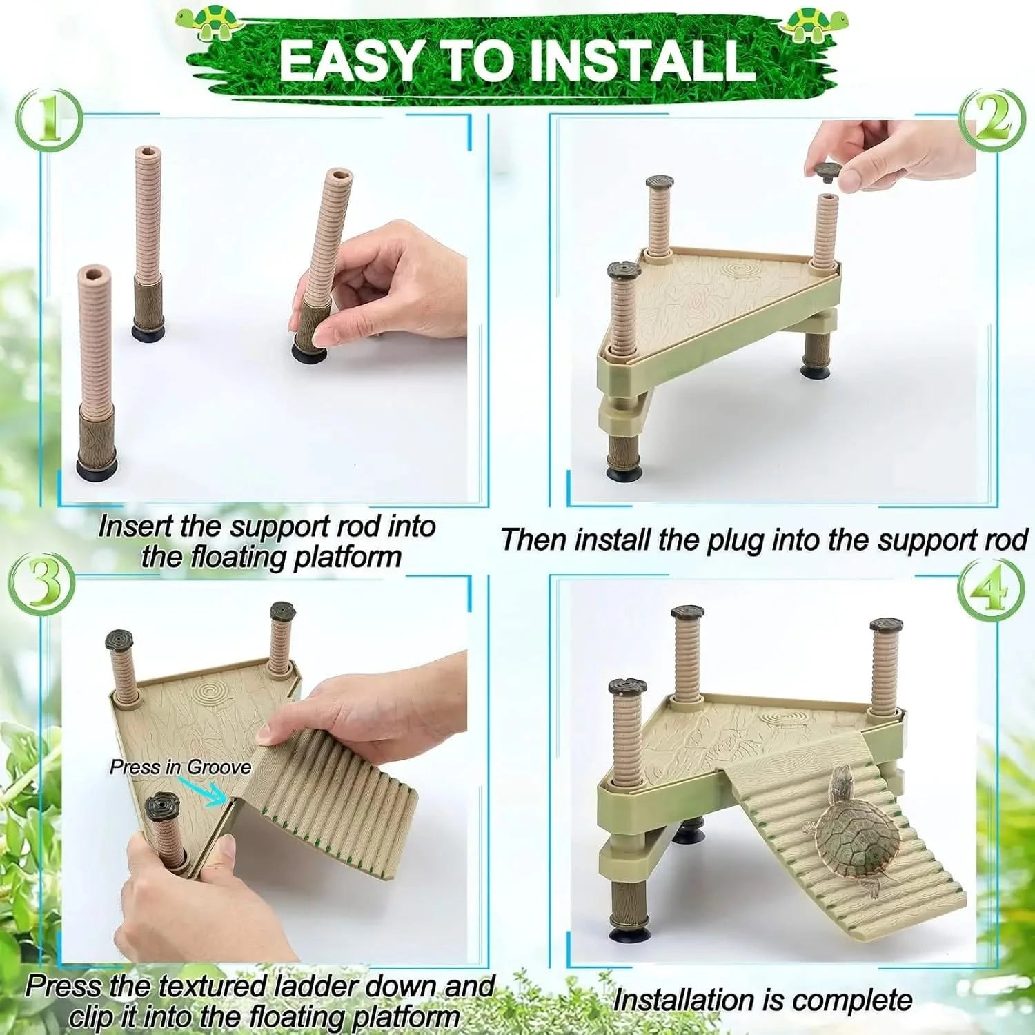 Keedolla Small Floating Turtle Basking Pier with Ramp for Aquarium