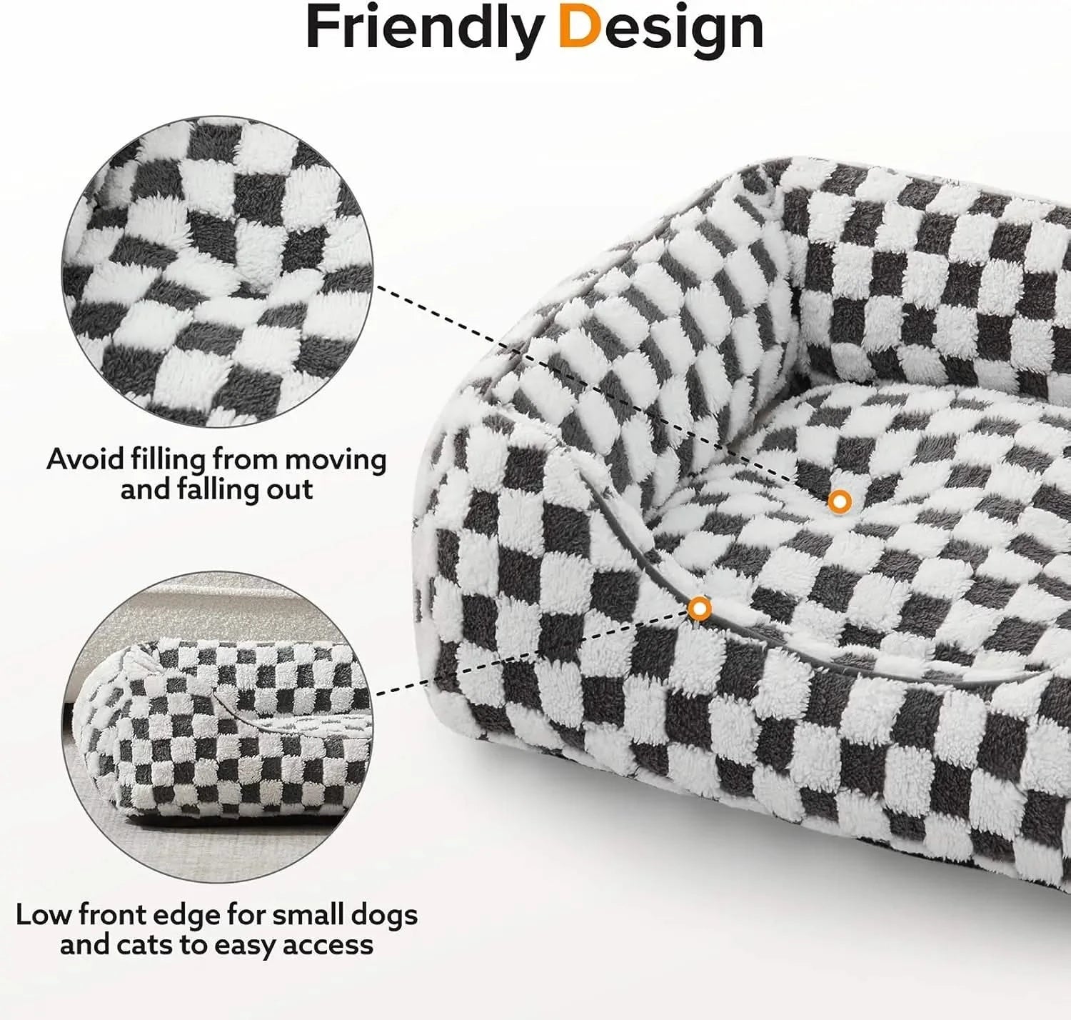 JOEJOY Calming Orthopedic Plush Cuddle Pet Bed for Small Dogs & Cats - Anti-Slip