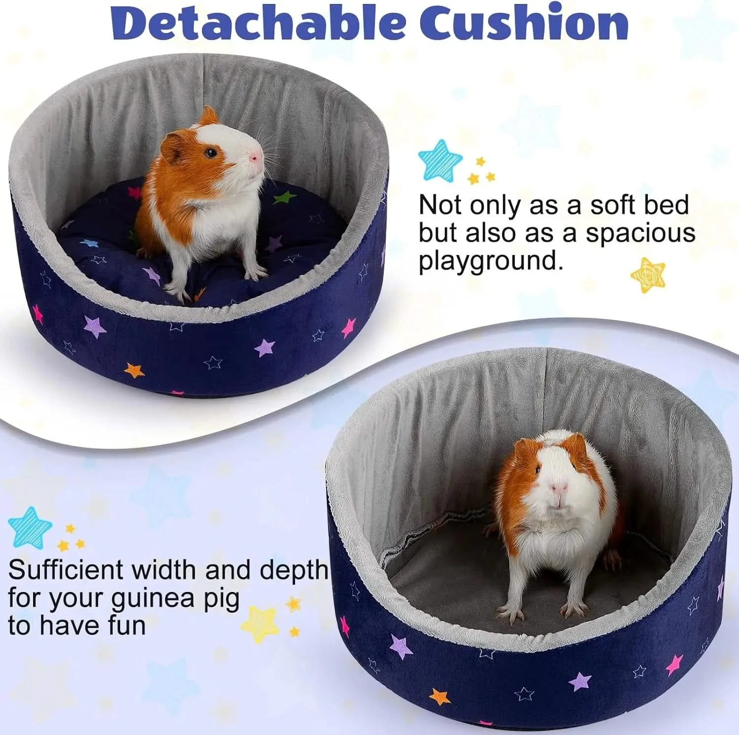 Glittme Soft Plush Machine Washable Small Pet Cuddler Bed with Removable Mat