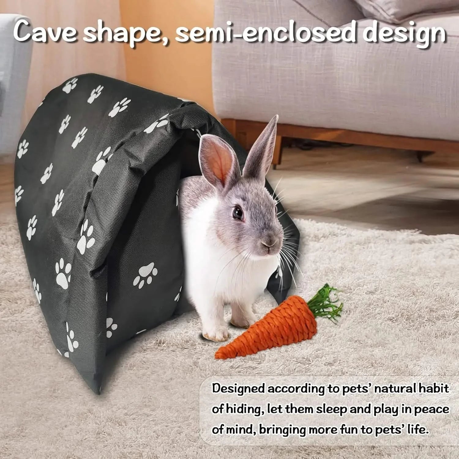 Hamiledyi Cozy Small Animal Cave Bed – Warm Nest Hideout for Guinea Pigs, Rabbits, Cats, Chinchillas