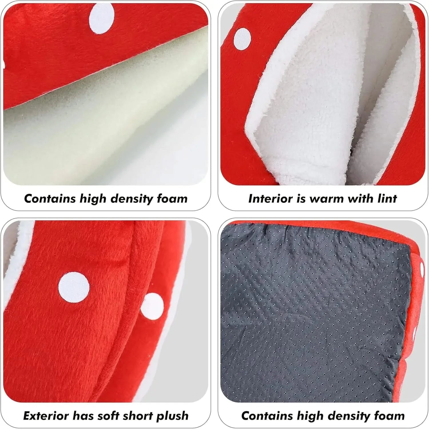 Warm Washable Strawberry Fleece Cuddle Bed for Small Pets