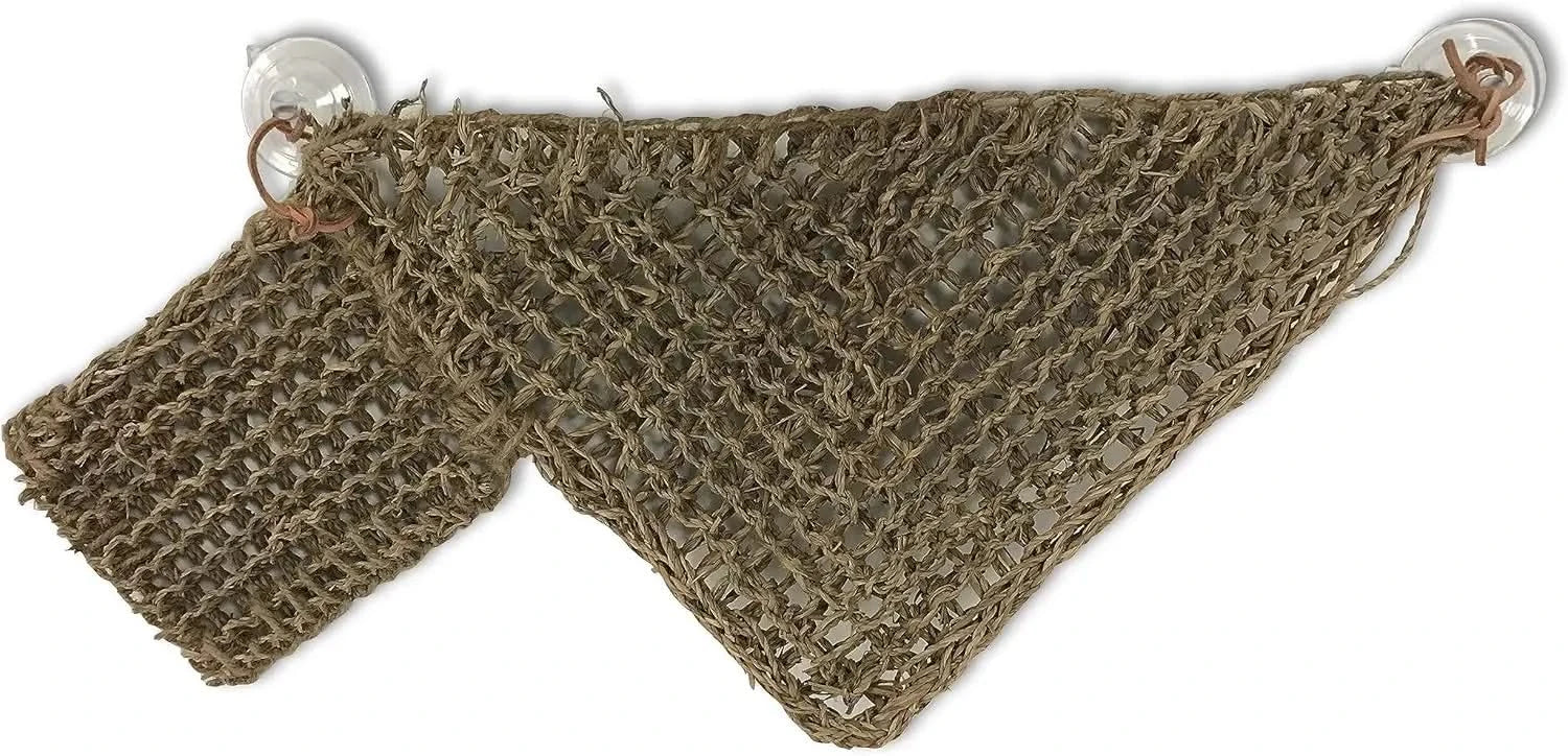 Large Penn-Plax Reptology Natural Seagrass Lizard Lounger Corner Triangle with Ladder