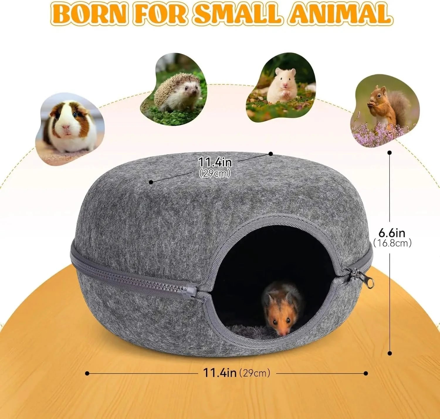 Premium Dual-Function Small Pet Hideout Bed for Guinea Pigs, Hamsters