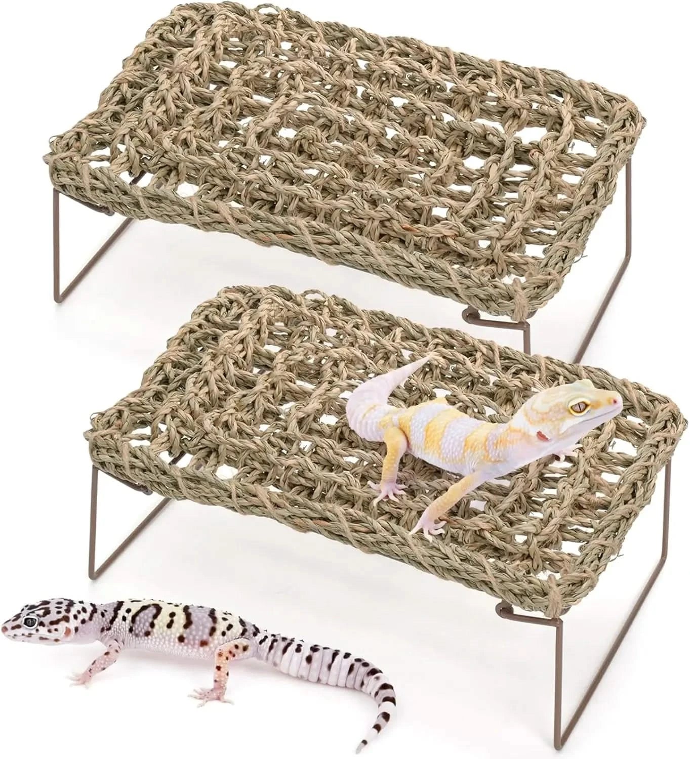 Yesland 2-Pack Reptile Hammock: Adjustable Metal Legs, Basking Platform for Lizards