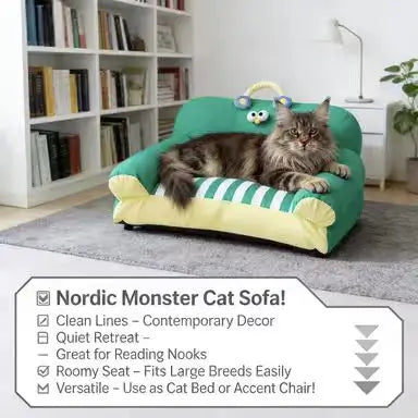 Bug-Shaped Pet Bed: Cozy Rest, Striped Surface, Cute Design (Green-White)