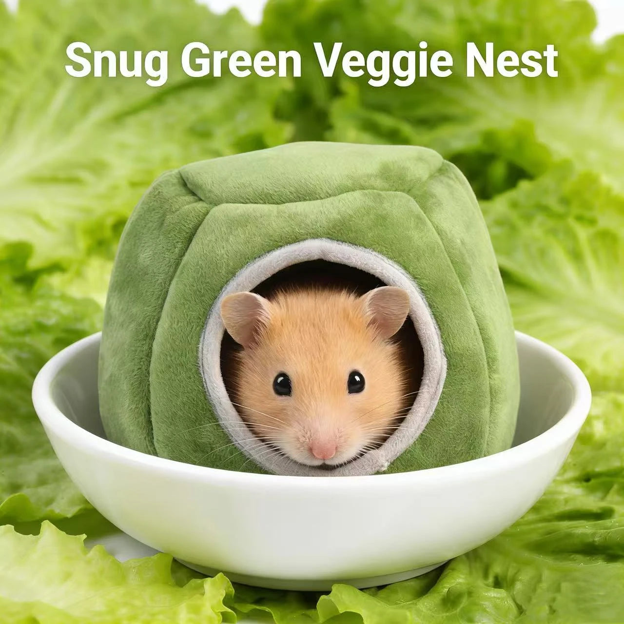 Comfort Hide Rest Hamster Nest for Hamsters - Multi-Shape Plush Material Gray/Green 2 Colors