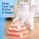 4-Tier Cat Ball Toy Tower - Rolling Balls, Interactive Play, Pink Gradient