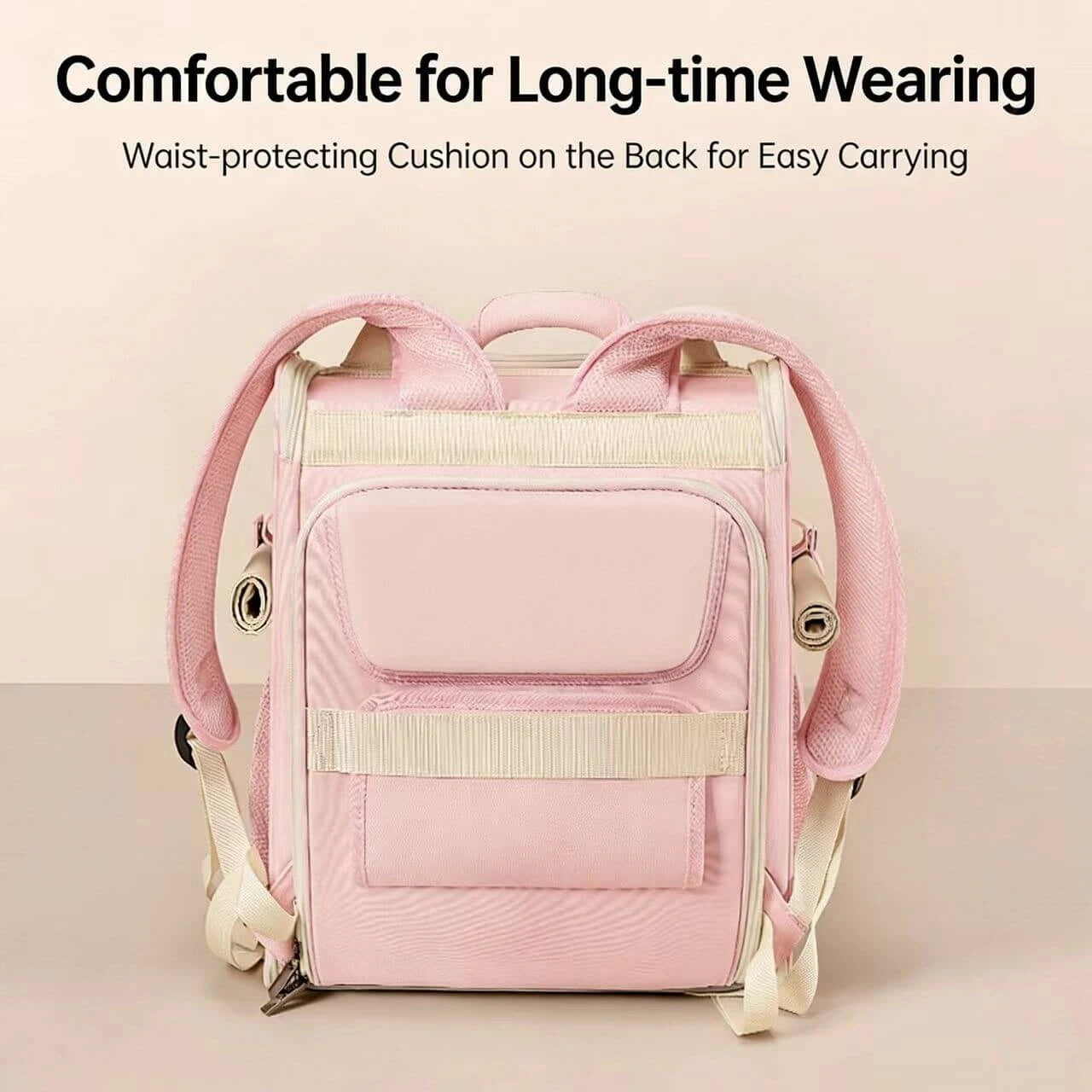 Multi-Vent Cat Carrier Backpack - Bubble View, Expandable, Pink