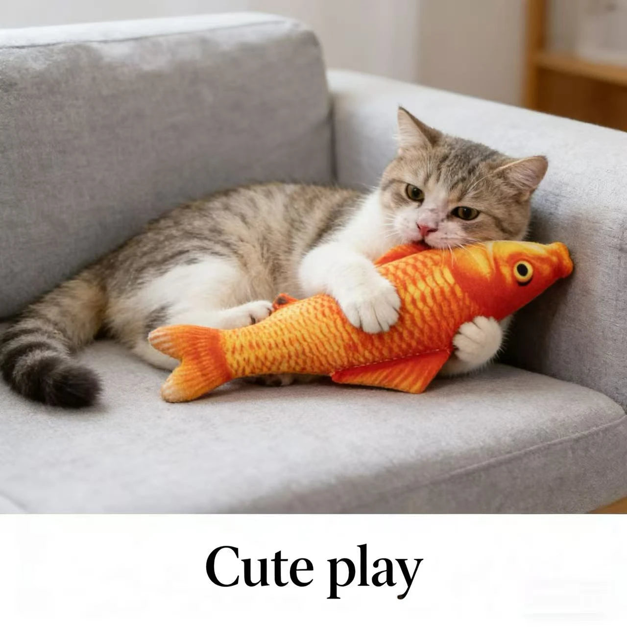 Interactive Play Cat Toy for Cats - Realistic Fish Shape Plush