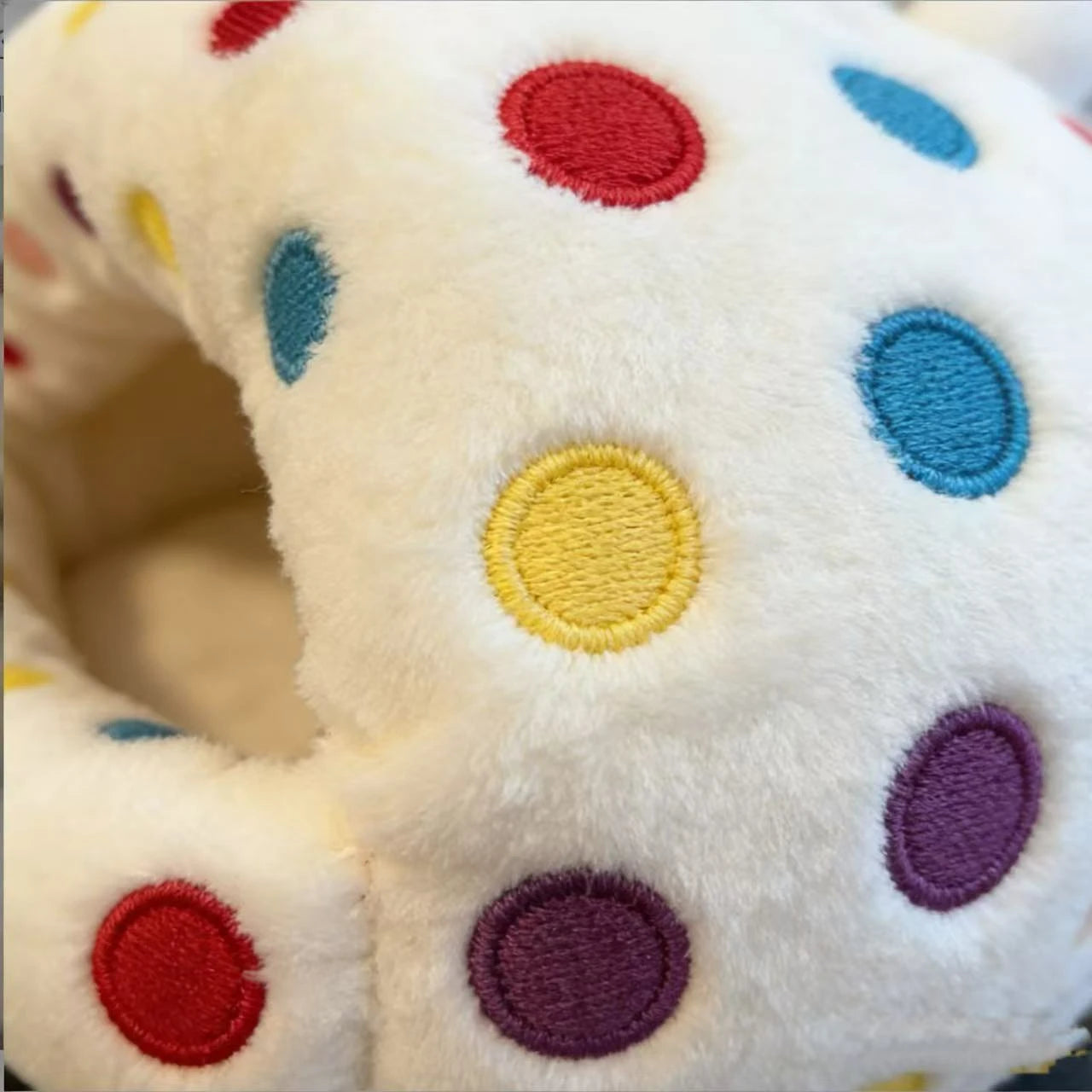 Comfort Rest Hamster Nest for Hamsters - Polka Dot Plush White Multi-Color
