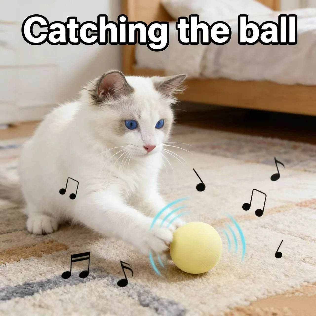 Interactive Sound Play Cat Toy for Cats - Yellow Sound Ball Shape