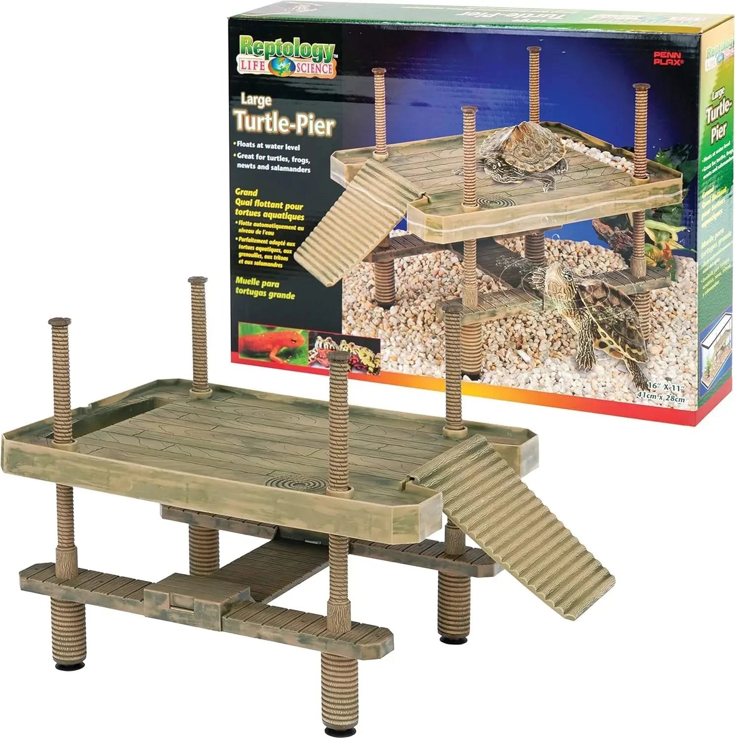 Large Floating Turtle Pier Basking Platform for Aquariums & Terrariums - Safe, Functional & Decorative