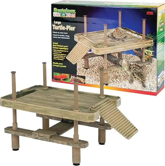 Large Floating Turtle Pier Basking Platform for Aquariums & Terrariums - Safe, Functional & Decorative