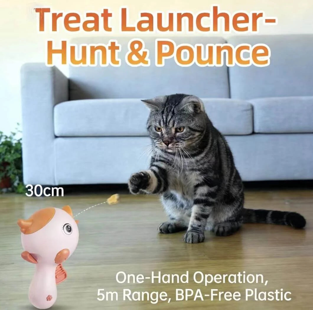 Silicone Cat Chew Toy - Seahorse Design, Teeth Cleaner, White & Orange