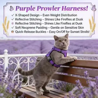 Reflective Escape-Proof Cat Harness: Adjustable Fit, Multi-Color Options