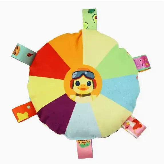 Interactive Multi-Strap Plush Dog Toy: Colorful Duck Pattern, Soft Material