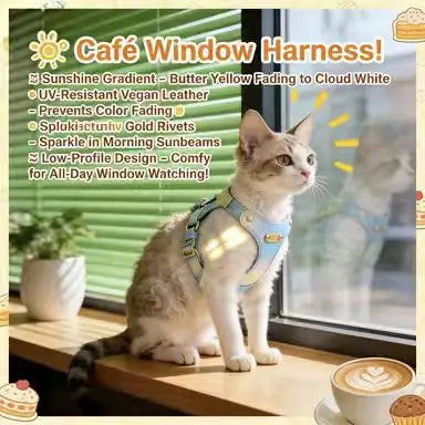 Stylish Escape-Proof Cat Harness & Leash: Gradient Color, Adjustable Fit