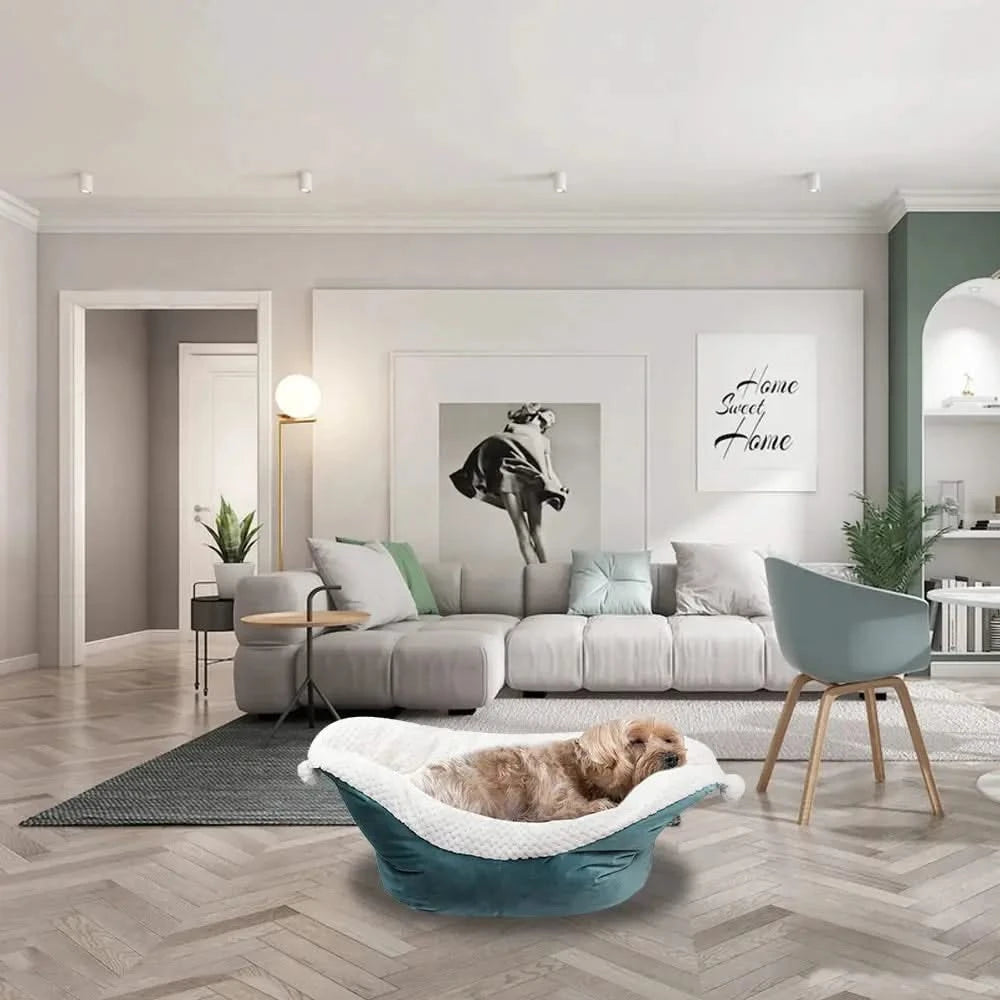 Cozy Deep Sleep Boat-Shape Pet Bed for Small Dogs and Cats