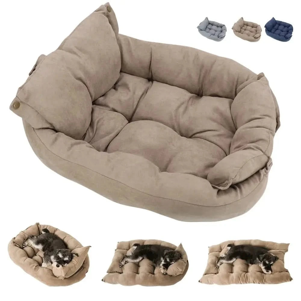 Deluxe 3-in-1 Pet Bed: Warm, Soft Puppy Kitten Nest & Dog Sofa