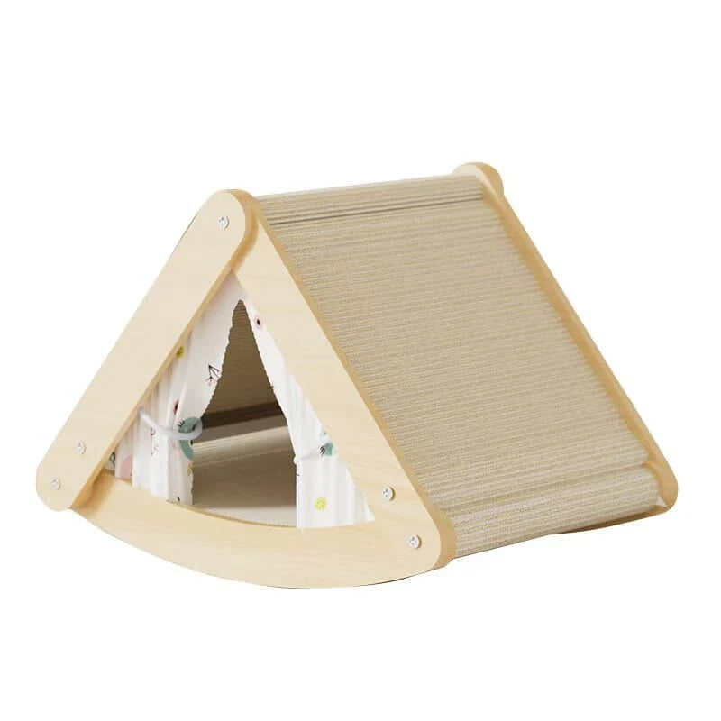 Cat Bed Scratcher, Tent Design, Wooden, Sisal, Canopy, Cat Rest & Claw Tool