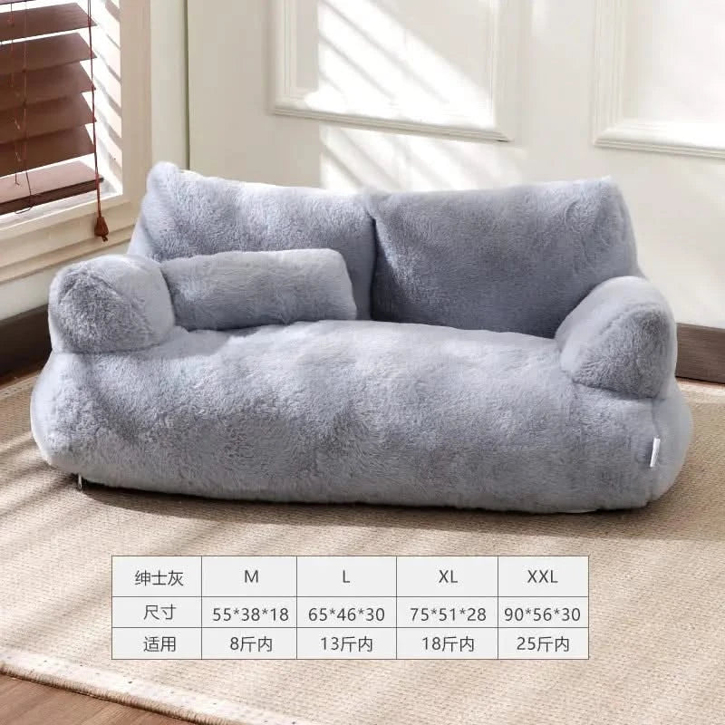 Plush Pet Sofa Bed: Creamy Soft Fabric,Comfortable Rest Spot for Small/Medium Dogs