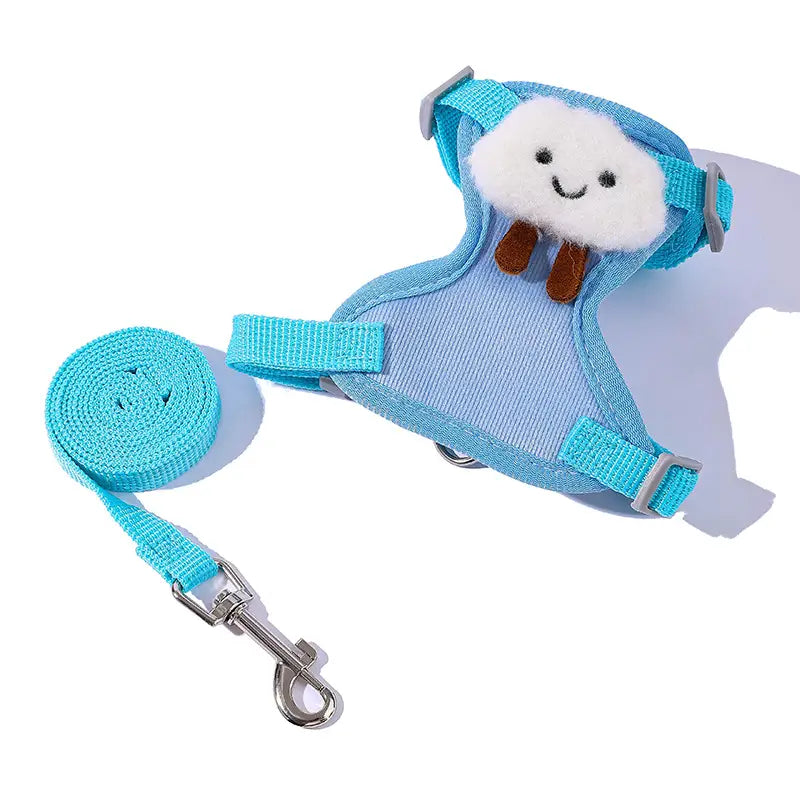 Escape-Proof Cat Harness & Leash: Cloud Accent, Adjustable Padded Design