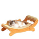 Wooden Lounge Cat Scratcher Bed, Rope, Cat Rest & Claw Care Tool