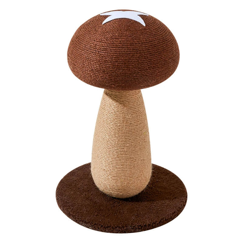 Cat Scratcher, Mushroom Design, Rope, Brown/Beige, Star, Cat Scratching Tool