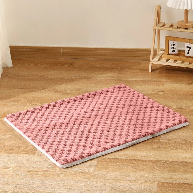 Cozy Pet Mat, Soft Textured Fabric, Multi-Color, Ideal for Dogs & Cats