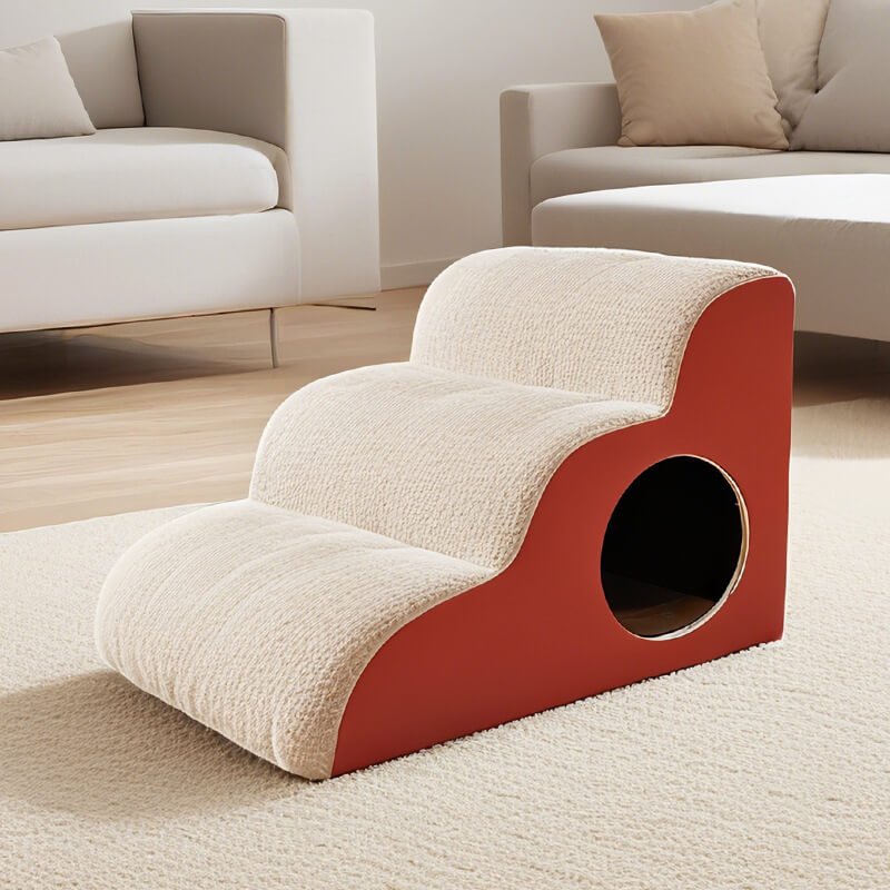 Sheltering Resting Pet Hideout: Beige-Red, Hidden Nest Design for Lizards