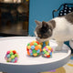 Interactive Bouncing Cat Toy: Colorful Pom-Pom Ball, Soft Multi-Color Design