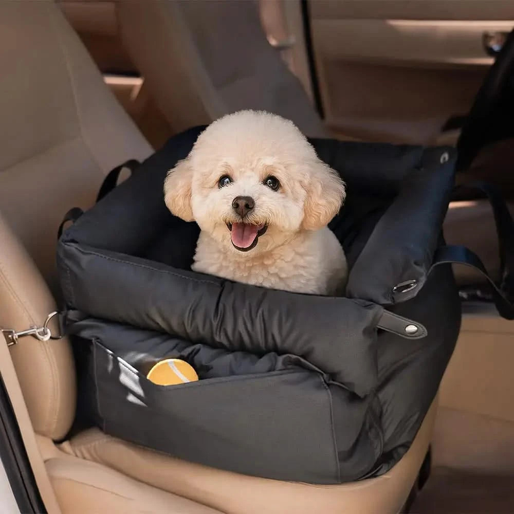 Luxury Faux Leather Pet Car Seat & Booster Bed for Dogs Cats Travel Safety Comfort