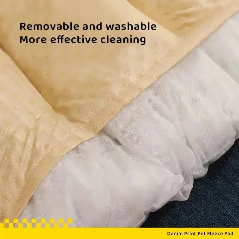 Luxurious Velour Washable Pet Bed – Warm, Ergonomic Cushion for Pets