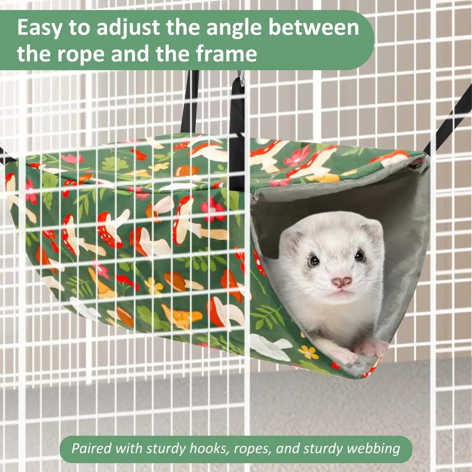 Deluxe 4-Piece Washable Hammock & Hideout Set for Small Pets