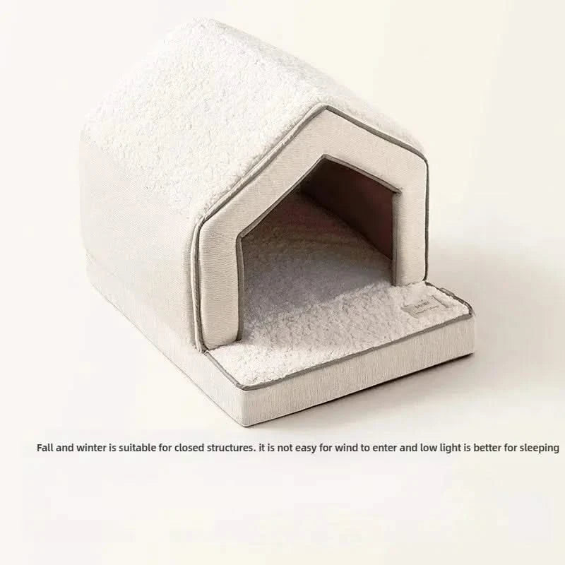 Waterproof Winter Pet Igloo House: Cozy, Collapsible Dog & Cat Bed