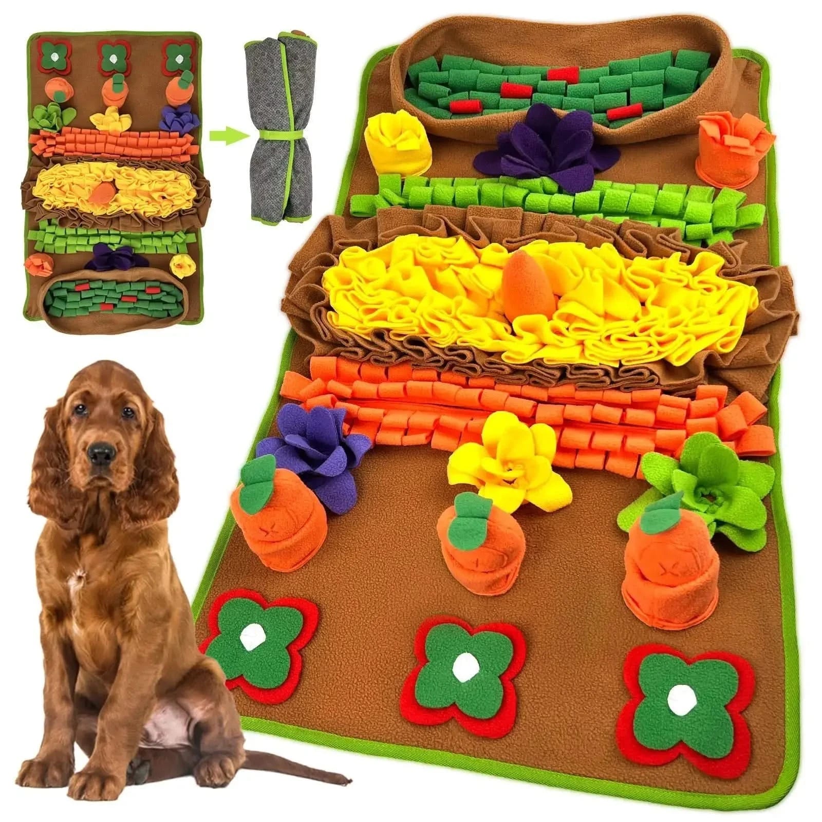 Interactive Dog Sniffing Mat: Slow Feeder Foraging Pad for Mental Stimulation