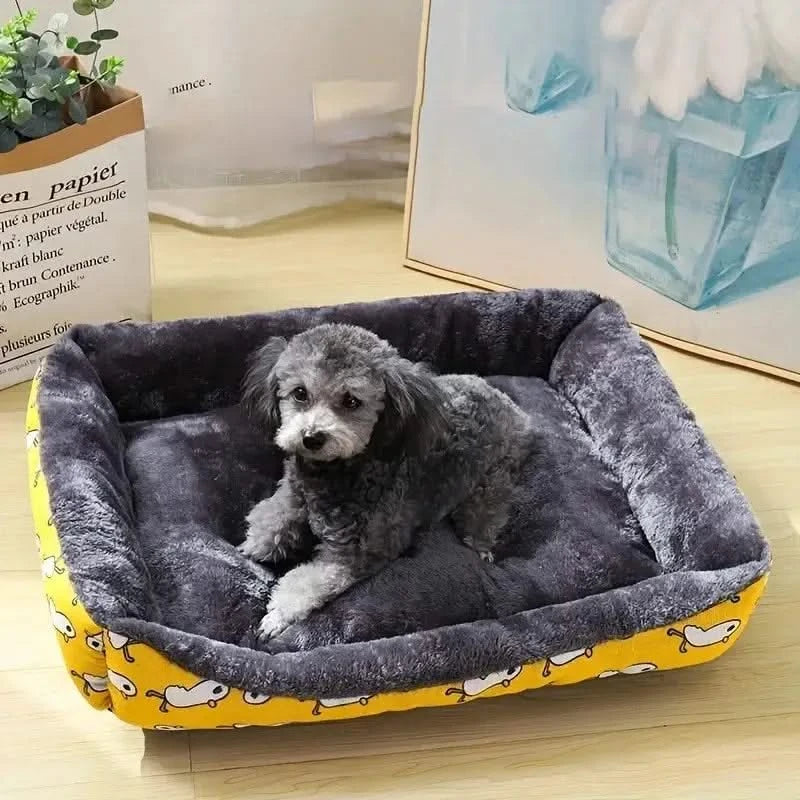 Deluxe Plush Pet Dog Cat Sofa Bed Mat - Cozy, Breathable, Washable Cushion