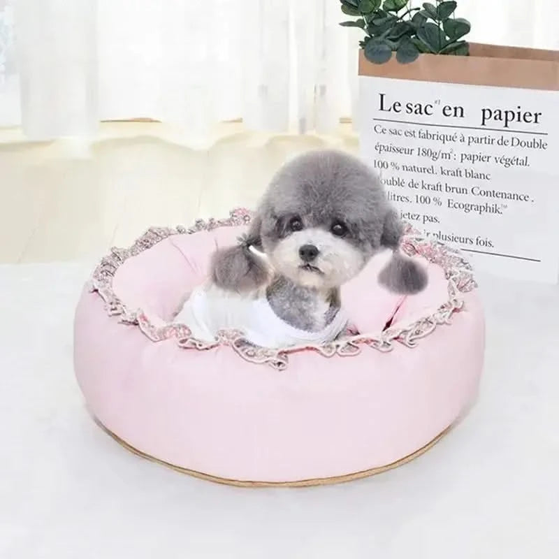 Cozy Floral Pet Sleeping Bag Bed: Soft Warm Breathable Winter Dog Cat Nest