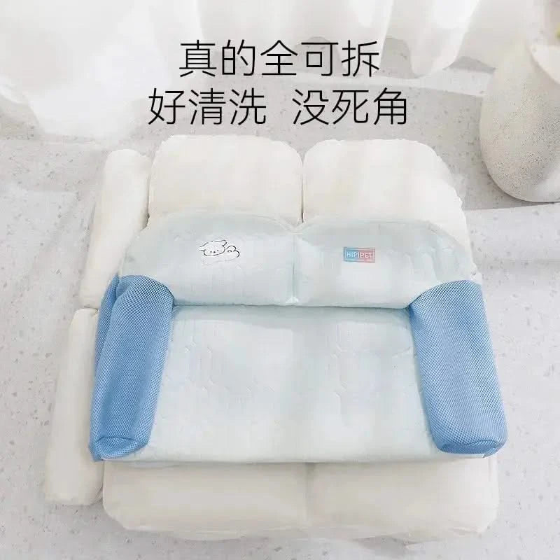 Premium Latex Dog Sofa Bed: Breathable, Washable, Removable Cover for Ultimate Pet Comfort