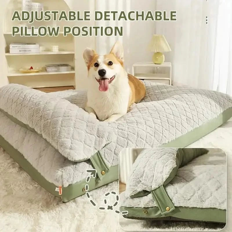 HOOPET Plush Winter Dog Bed Mat: Warm, Fluffy, Orthopedic Pet Cushion for Large & Medium Dogs