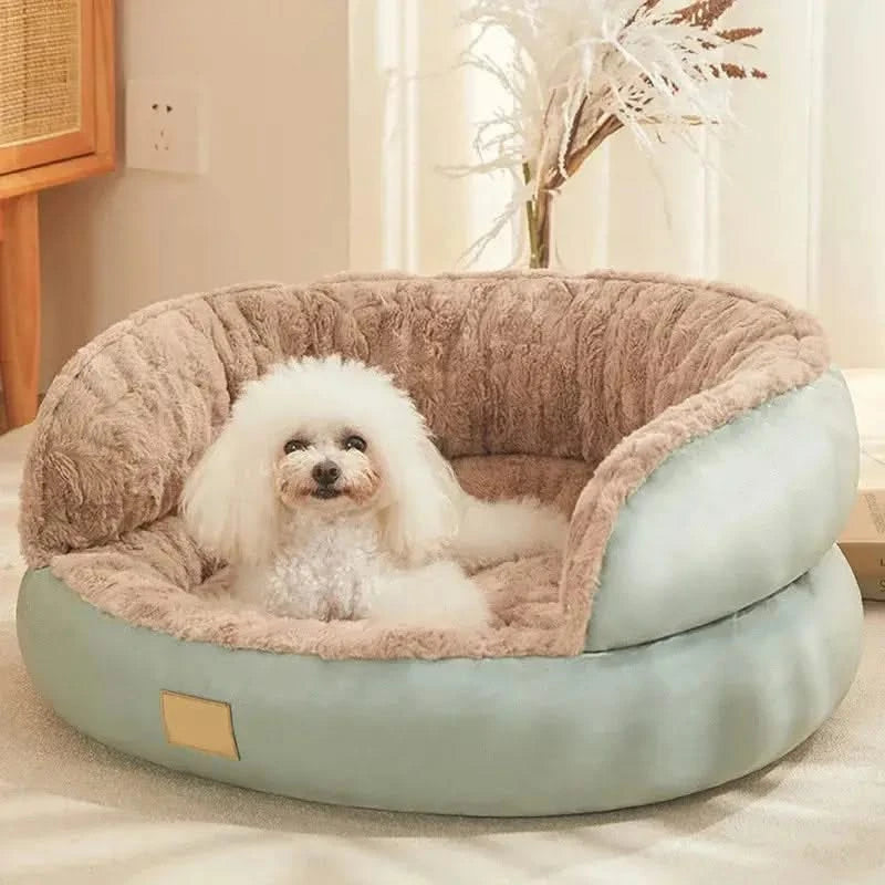 Cozy Plush Round Pet Bed - Anti-Anxiety Calming Cuddler for Dogs