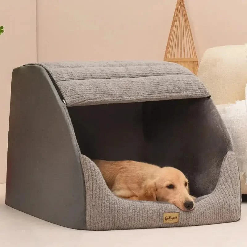 Cozy Winter Warm Dog & Cat Bed House - Removable Washable Plush Kennel Nest