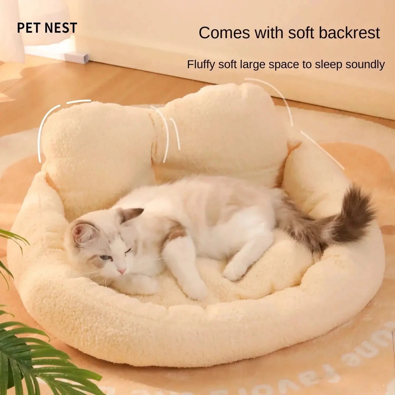 Plush Heart-Shaped Pet Bed: Detachable, Washable, Warm for Dogs and Cats