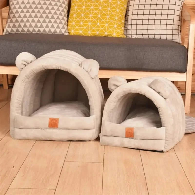 Super Soft Round Pet Bed: Warm Cozy Cave Mat for Deep Sleep